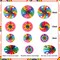 9 Pcs Rainbow Party Decorations Paper Fans Boho Classroom Bulletin Board Decor Ceiling Wall Hanging Paper